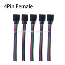 Conector da placa do PWB do fio fêmea do conector 4pin do fio do RGB 4 pinos para a luz de tira conduzida flexível do RGB 5050/3528 RGB